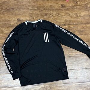 Adidas Black Long Sleeve Tee with White Accents